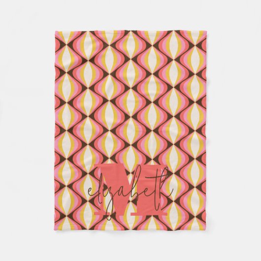 Groovy Colorful Retro Fleecedecke (Vorderseite)