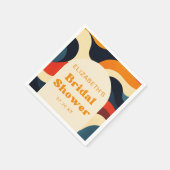 Groovy Colorful Retro Wavy Boho Brautparty Serviette (Ecke)