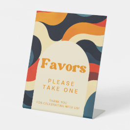 Groovy Colorful Retro Wavy Boho Favoriten Sockelschild