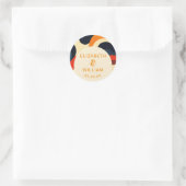 Groovy Colorful Retro Wavy Boho Gastgeschenk Hochz Runder Aufkleber (Tasche)