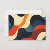 Groovy Colorful Retro Wavy Boho Wedding RSVP Karte (Rückseite)