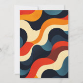 Groovy Colorful Retro Wavy Boho Wedding Save The Date (Rückseite)