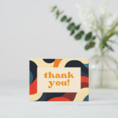 Groovy Colorful Retro Wavy Boho Wedding Vielen Dan Platzkarte (Stehend Vorderseite)