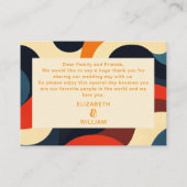 Groovy Colorful Retro Wavy Boho Wedding Vielen Dan Platzkarte (Rückseite)