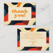 Groovy Colorful Retro Wavy Boho Wedding Vielen Dan Platzkarte (Vorne/Hinten)