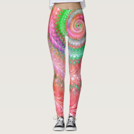 Groovy Colorful Spiral Digitales Abstraktes Frakta Leggings
