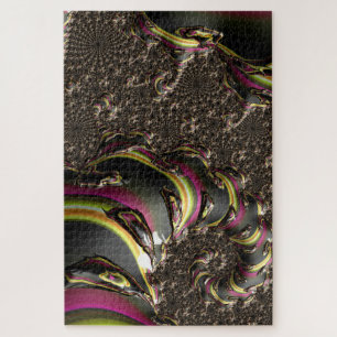 Groovy Colorful Trippy Funky Spiraling Fraktal Art Puzzle