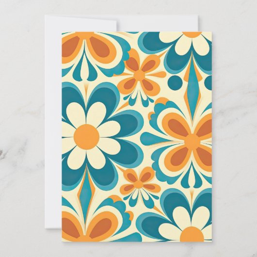 Groovy Colorful Unique Retro Hochzeit Einladung (Rückseite)