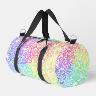 Groovy Colorful Vibrant Maximalist Rainbow Marble Duffle Bag