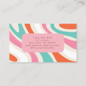 Groovy Colorful Waves Retro Streifen Visitenkarte (Rückseite)