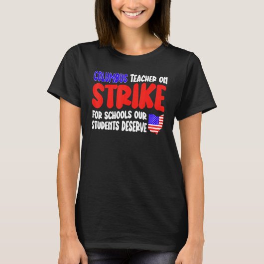 Groovy Columbus Ohio School Teachers Strike OH Tea T-Shirt (Vorderseite)