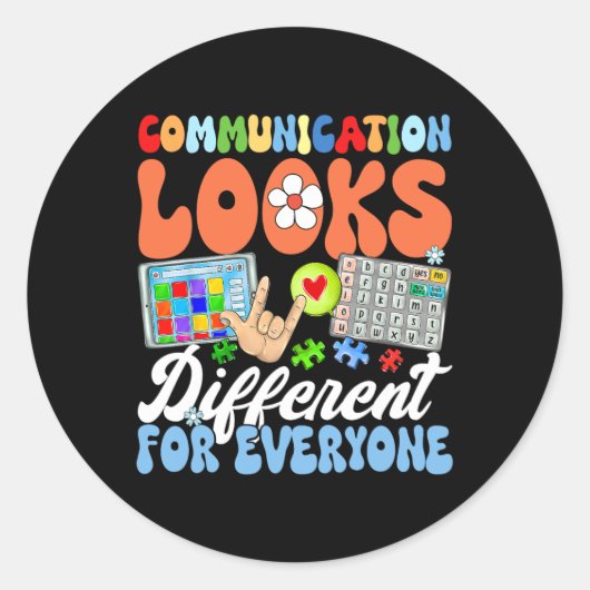 Groovy Communication sieht für jeden anders aus Runder Aufkleber (Vorderseite)