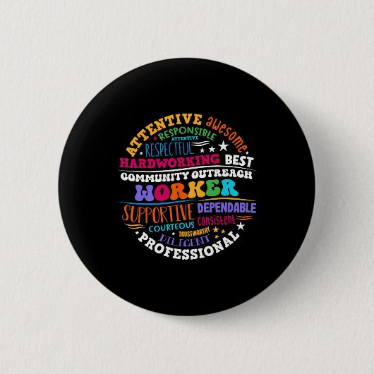 Groovy Community Outreach Worker Zurück zur Schule Button (Vorderseite)