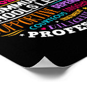 Groovy Community Schools Leader Spreading Positivi Poster (Ecke)