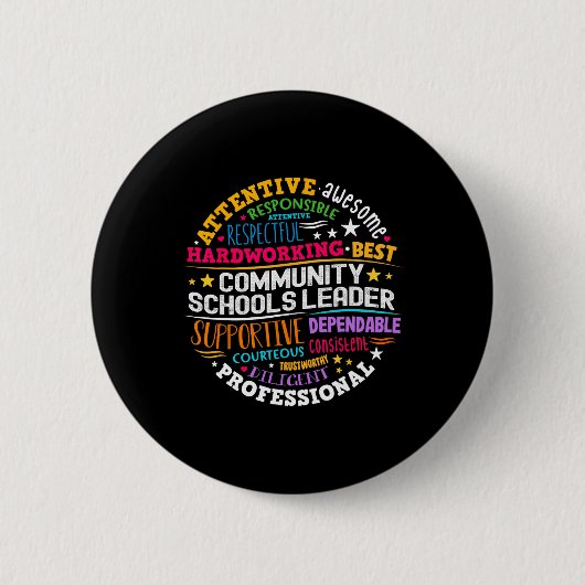 Groovy Community Schools Leiter verbreitet Positiv Button (Vorderseite)