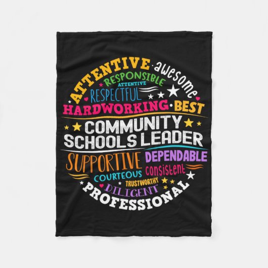 Groovy Community Schools Leiter verbreitet Positiv Fleecedecke (Vorderseite)