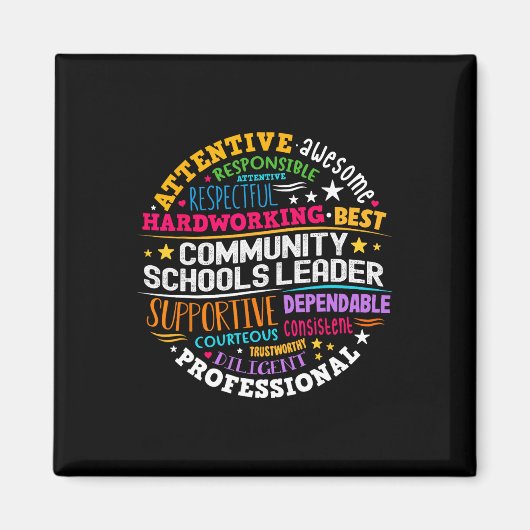 Groovy Community Schools Leiter verbreitet Positiv Magnet (Vorne)