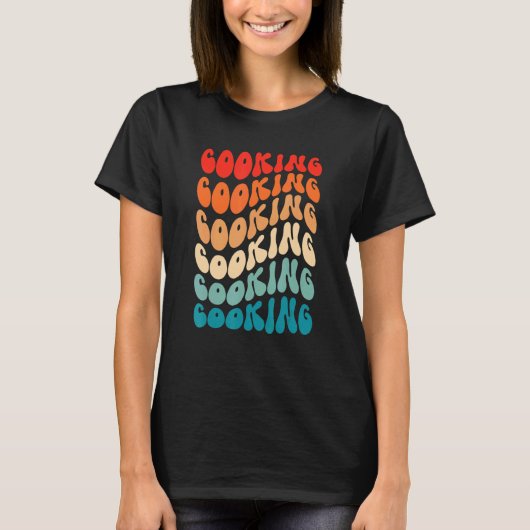 Groovy Cooking For Girl Women Retro 70s Hippie Boh T-Shirt (Vorderseite)
