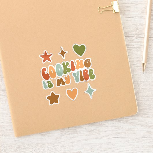 Groovy Cooking ist meine Vibe, Koch, Koch, Feinsch Aufkleber (Notizbuch)