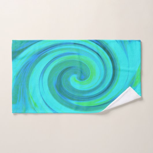 Groovy Cooles Abstraktes Aqua Liquid Art Swirl Badhandtuch Set (Handtuch)