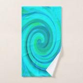 Groovy Cooles Abstraktes Aqua Liquid Art Swirl Badhandtuch Set (Handtuch)