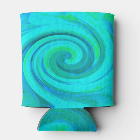 Groovy Cooles Abstraktes Aqua Liquid Art Swirl Dosenkühler (Rückseite)