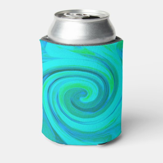 Groovy Cooles Abstraktes Aqua Liquid Art Swirl Dosenkühler (Kanne Rückseite)