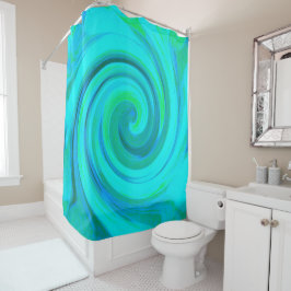 Groovy Cooles Abstraktes Aqua Liquid Art Swirl Duschvorhang