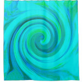 Groovy Cooles Abstraktes Aqua Liquid Art Swirl Duschvorhang (Vorderseite)