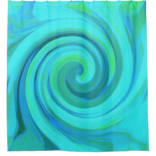 Groovy Cooles Abstraktes Aqua Liquid Art Swirl Duschvorhang (Vorderseite)
