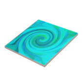 Groovy Cooles Abstraktes Aqua Liquid Art Swirl Fliese (Seite)
