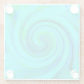 Groovy Cooles Abstraktes Aqua Liquid Art Swirl Glasuntersetzer (Rückseite)