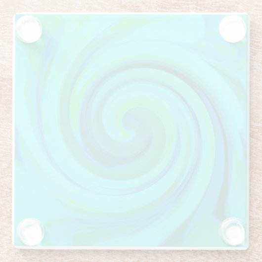 Groovy Cooles Abstraktes Aqua Liquid Art Swirl Glasuntersetzer (Rückseite)