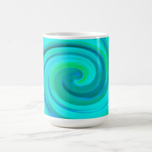 Groovy Cooles Abstraktes Aqua Liquid Art Swirl Kaffeetasse (Mittel)