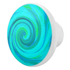 Groovy Cooles Abstraktes Aqua Liquid Art Swirl Keramikknauf