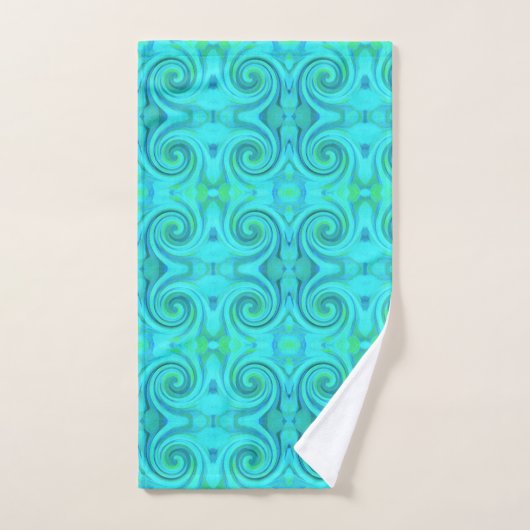Groovy Cooles Abstraktes Aqua Liquid Art Swirl Mus Badhandtuch Set (Handtuch)