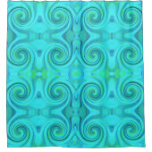 Groovy Cooles Abstraktes Aqua Liquid Art Swirl Mus Duschvorhang (Vorderseite)