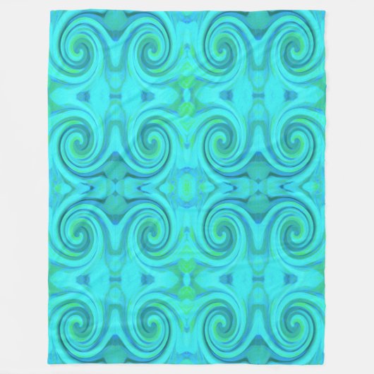 Groovy Cooles Abstraktes Aqua Liquid Art Swirl Mus Fleecedecke (Vorderseite)