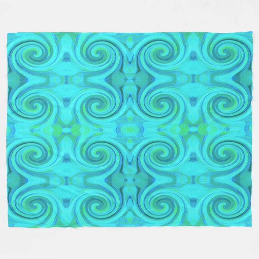 Groovy Cooles Abstraktes Aqua Liquid Art Swirl Mus Fleecedecke (Vorderseite (Horizontal))