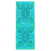 Groovy Cooles Abstraktes Aqua Liquid Art Swirl Mus Geschenktüte Für Weinflaschen (Rückseite)