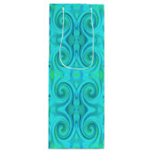 Groovy Cooles Abstraktes Aqua Liquid Art Swirl Mus Geschenktüte Für Weinflaschen (Vorderseite)