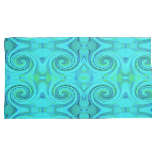 Groovy Cooles Abstraktes Aqua Liquid Art Swirl Mus Kissenbezug (Vorderseite-Rechts)