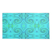 Groovy Cooles Abstraktes Aqua Liquid Art Swirl Mus Kissenbezug (Rückseite-Links)
