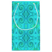 Groovy Cooles Abstraktes Aqua Liquid Art Swirl Mus Kleine Geschenktüte (Rückseite)
