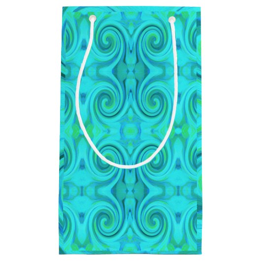Groovy Cooles Abstraktes Aqua Liquid Art Swirl Mus Kleine Geschenktüte (Vorderseite)