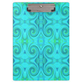 Groovy Cooles Abstraktes Aqua Liquid Art Swirl Mus Klemmbrett (Vorderseite)