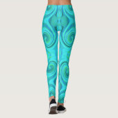 Groovy Cooles Abstraktes Aqua Liquid Art Swirl Mus Leggings (Rückseite)