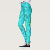 Groovy Cooles Abstraktes Aqua Liquid Art Swirl Mus Leggings (Links)