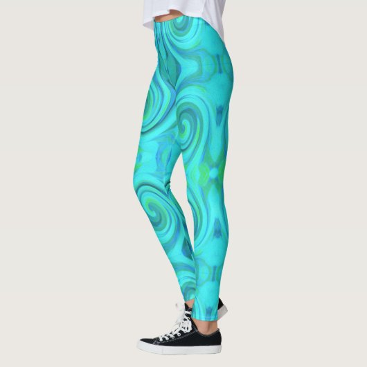 Groovy Cooles Abstraktes Aqua Liquid Art Swirl Mus Leggings (Links)