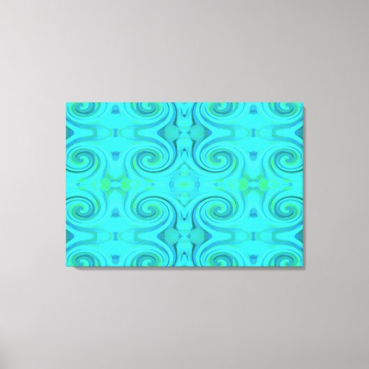 Groovy Cooles Abstraktes Aqua Liquid Art Swirl Mus Leinwanddruck (Vorderseite)